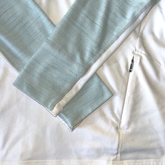 Athleta Half Zip, White/Gray, Size L - Picture 4 of 5